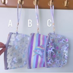 Toilettaske transparent enhjrning