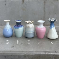 Vase Mini keramik fuld glace 6-8 cm