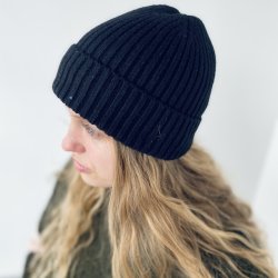 Beannie hue rib strik viskose miks