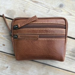 Stor pung til pas cow skind raw cognac