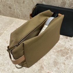 Toilettaske unisex kanvas og lder