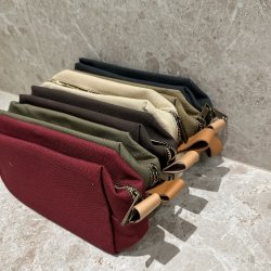 Toilettaske unisex kanvas og lder