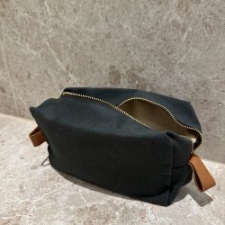 Toilettaske unisex kanvas og lder