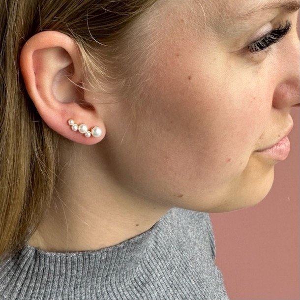 Up the ear BUBBELS forgyldt slv