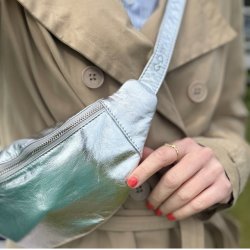 Cow bltetaske soft guld og slv skind