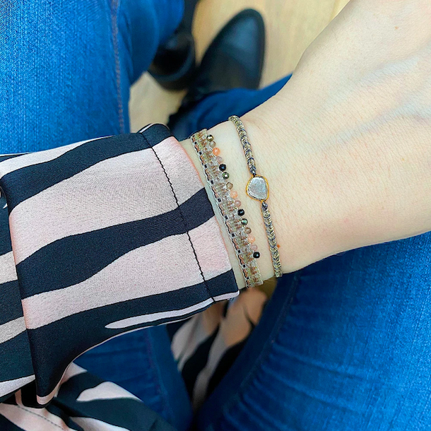 Vvet armbnd ROUGH - sliced diamond