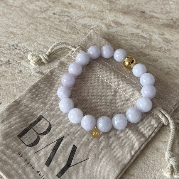 Perle armb�nd PURPLE - Guldbelagt vandfast