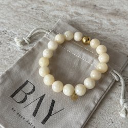 Perle armb�nd BUTTER - Guldbelagt vandfast