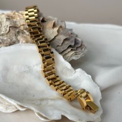 Armbnd HEAWY KELLY vandfast 18kt. forgyldt