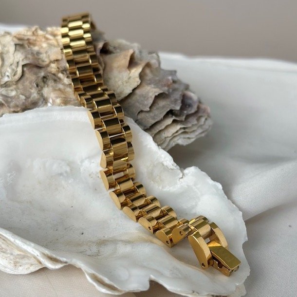 Armbnd HEAWY KELLY vandfast 18kt. forgyldt