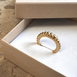 Fingerring Twirl - Vandfast Forgyldt