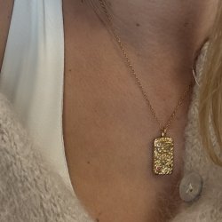 Halskde SQUARE COLOUR 40+5 cm Vandfaste 18 karat forgyldt