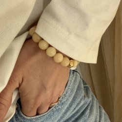 Perle armb�nd BUTTER - Guldbelagt vandfast