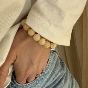 Perle armb�nd BUTTER - Guldbelagt vandfast