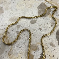 Halskde TWISTED NECK 40+5 cm Vandfaste 18 karat forgyldt