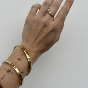 Fingerring HEART RING Vandfaste 18 karat forgyldt