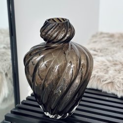 Vase H 30cm brun Glas