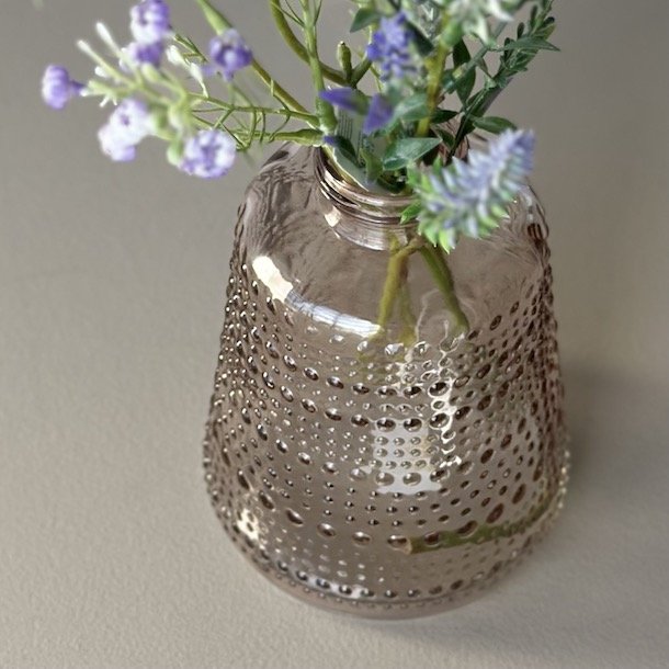 Vase rosa H 13 cm Glas