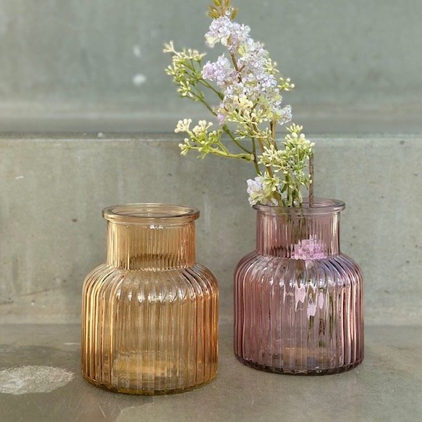 Vase riller H: 12 cm Glas