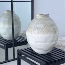 vase robe hvid/beige keramik