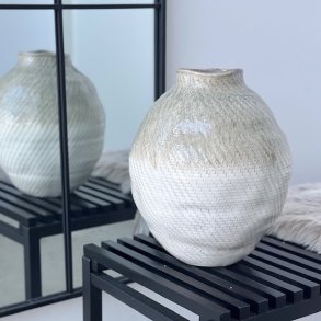 vase robe hvid/beige keramik