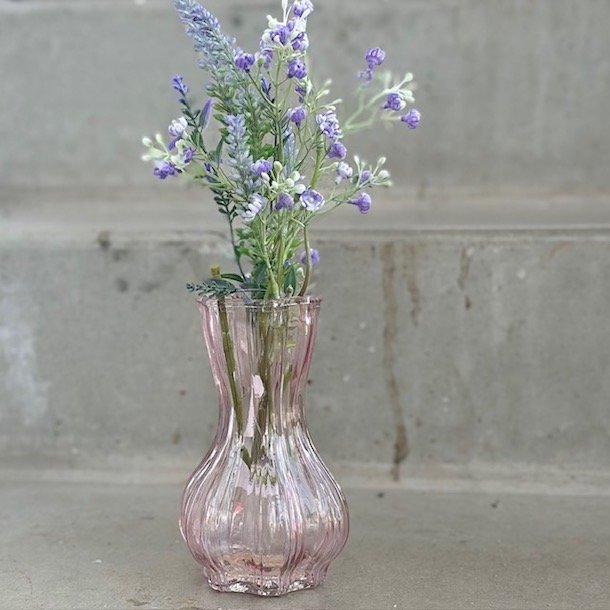 Vase rosa H 14,5 cm Glas