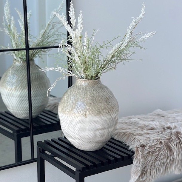 vase robe hvid/beige keramik