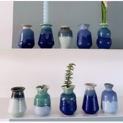 Vase Mini keramik fuld glace BL 6-8 cm