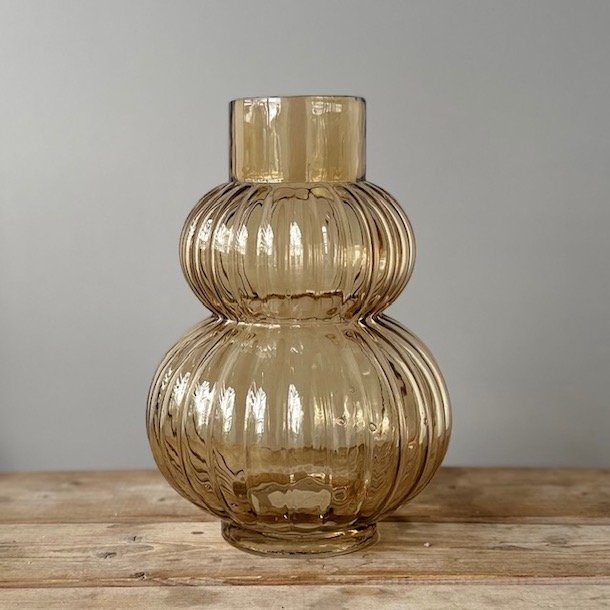 Vase H25 cm amber Glas