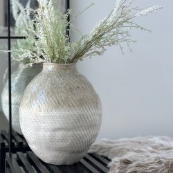 vase robe hvid/beige keramik