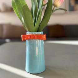 Vase m/sljfe keramik