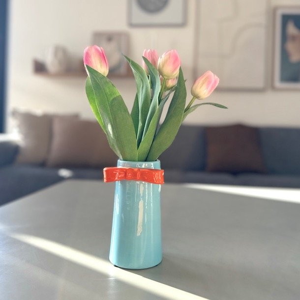 Vase m/sljfe keramik