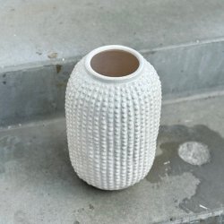 Vase dottie beige keramik
