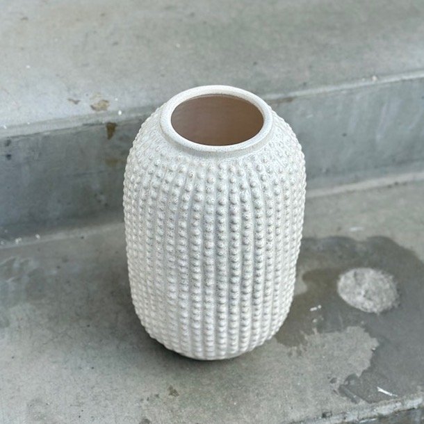 Vase dottie beige keramik