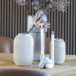 Vase dottie beige keramik