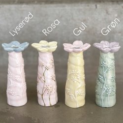 Vase blomst H 12 cm Keramik