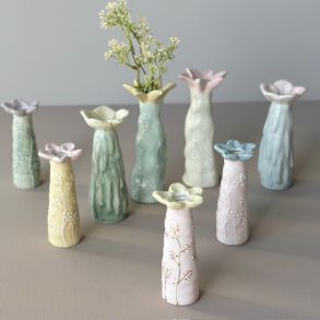 Vase blomst H 15cm keramik