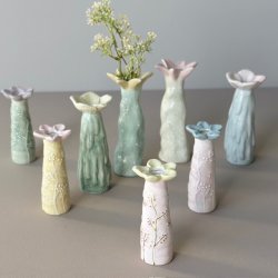 Vase blomst H 12 cm Keramik