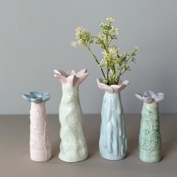 Vase blomst H 15cm keramik