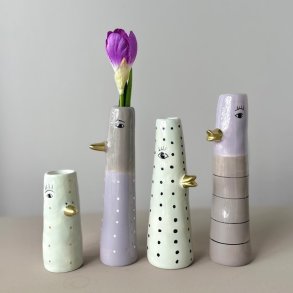 Vase ansigt med nb keramik lilla