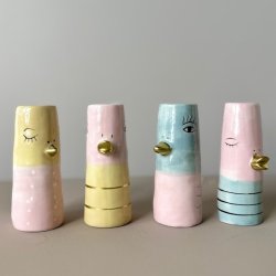 Vase ansigt med nb keramik lilla