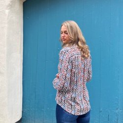 Skjorte bluse stone viskose str. xs-xxl