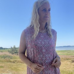 Sommer kjole white flora bomuld str. S-XL