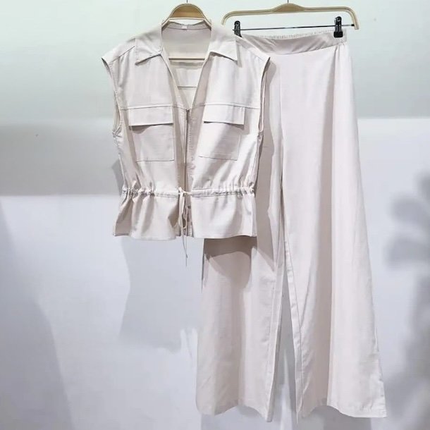 Buks og Top Elfenben Viskose - S-XL