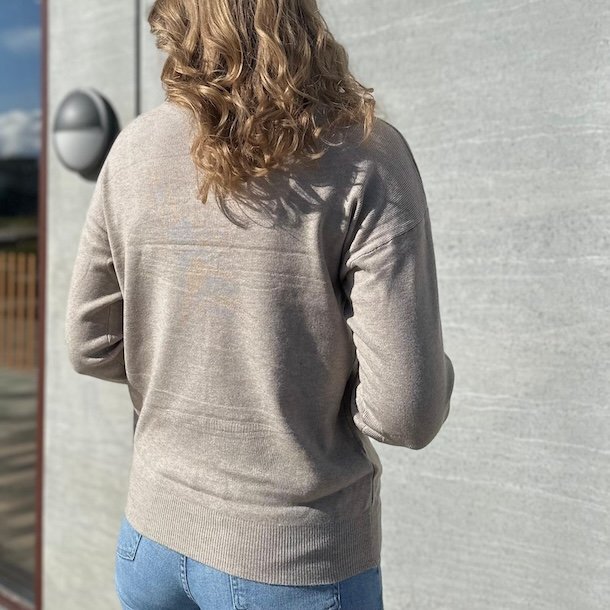 Sweater med zipper - str S-XL