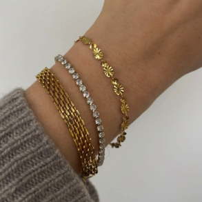 Armbnd Soleil vandfast 18 karat forgyldt