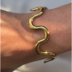 Armring wave vandfast 18kt. forgyldt