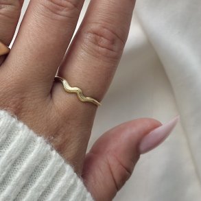 Fingerring Naya justerbar forgyldt slv