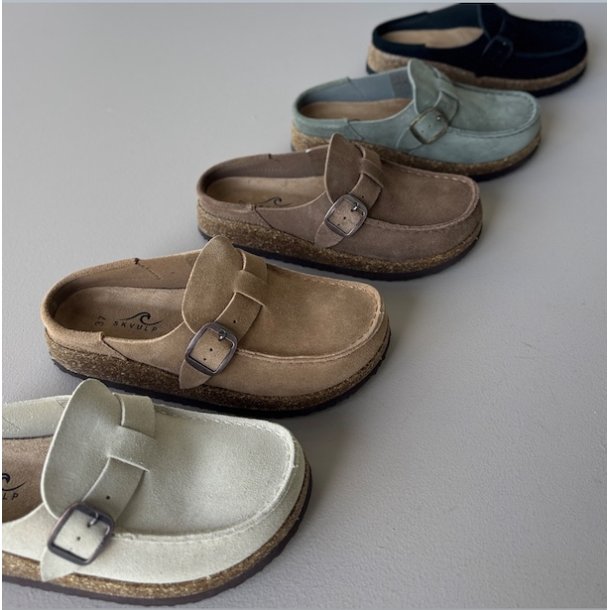 Slipper med spnde ruskind str. 36-41