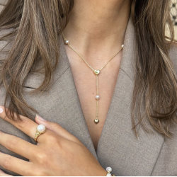 Halskde KARLA Y-Halskde forgyldt slv